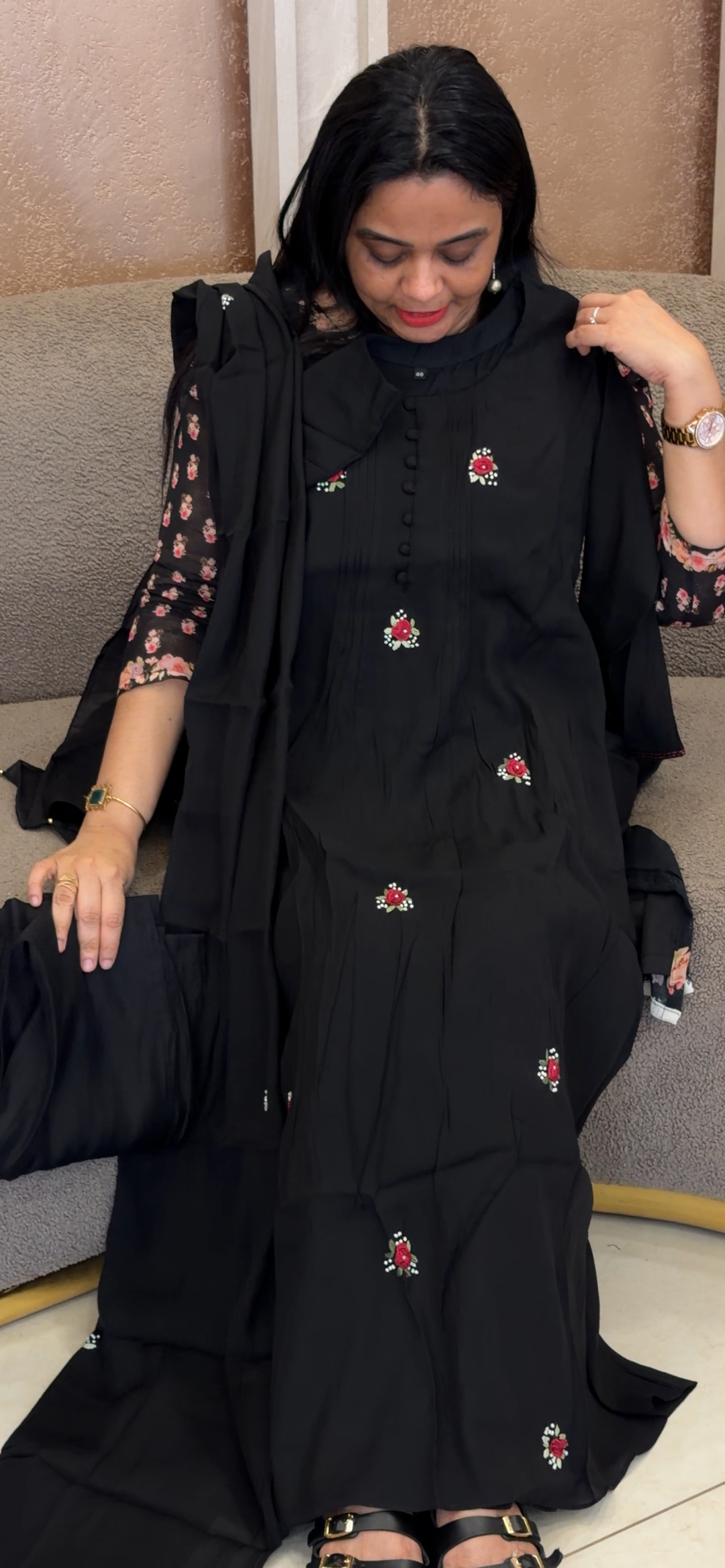 MUL CHANDERI ALINE TOP, BPOTTOM AND DUPATTA - NUWA - 2255