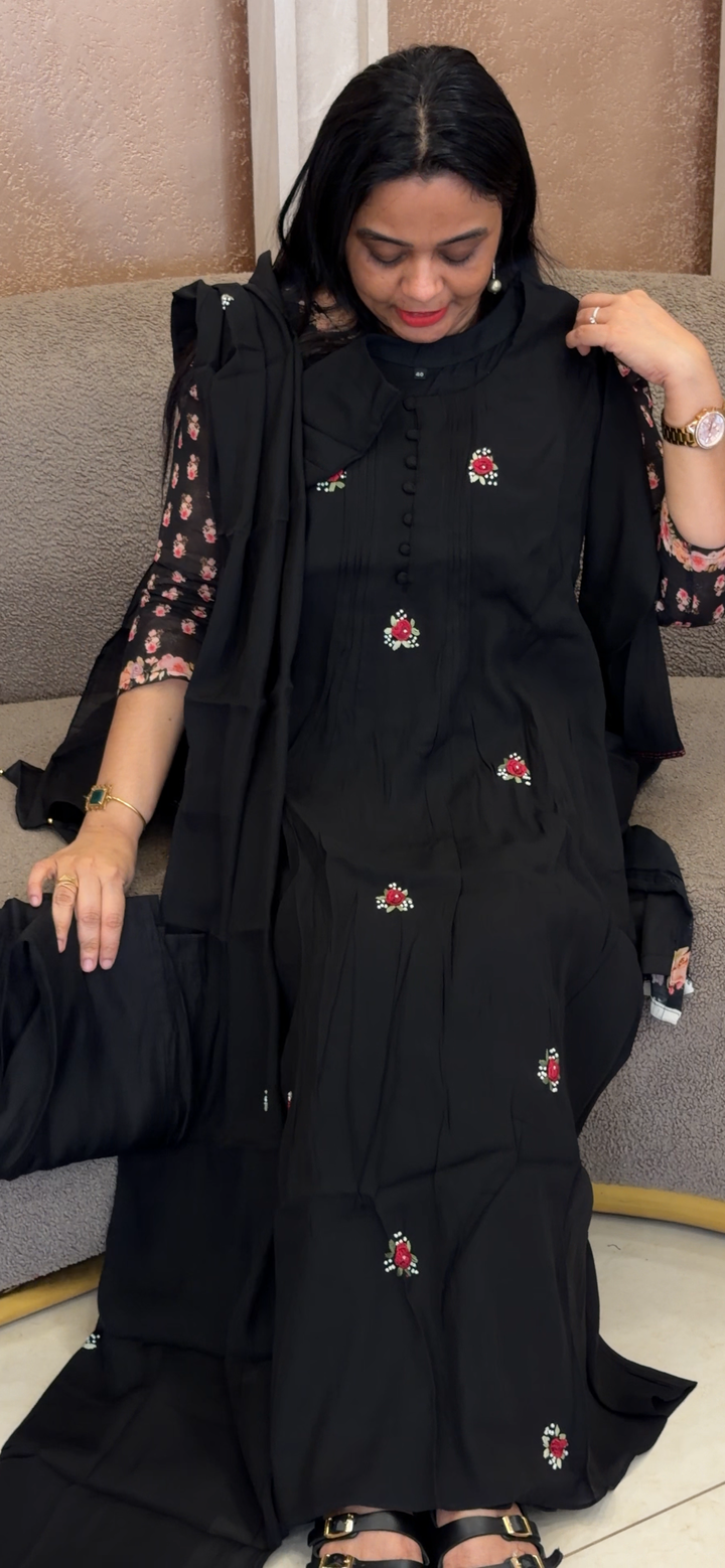 MUL CHANDERI ALINE TOP, BPOTTOM AND DUPATTA - NUWA - 2255