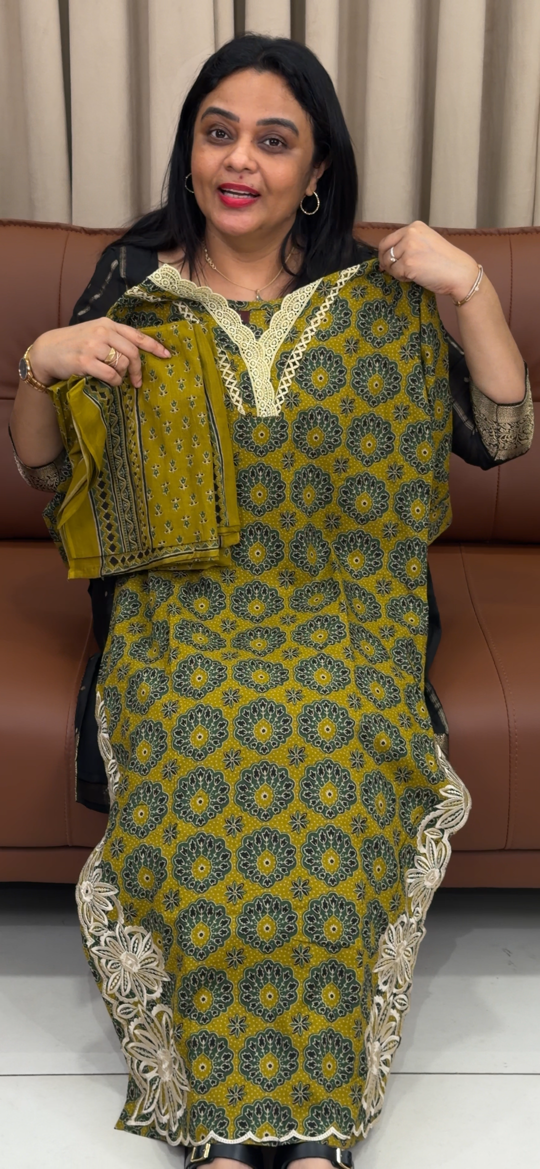 COTTON PRINTED TOP, BOTTOM AND DUPATTA - NUWA - 1575