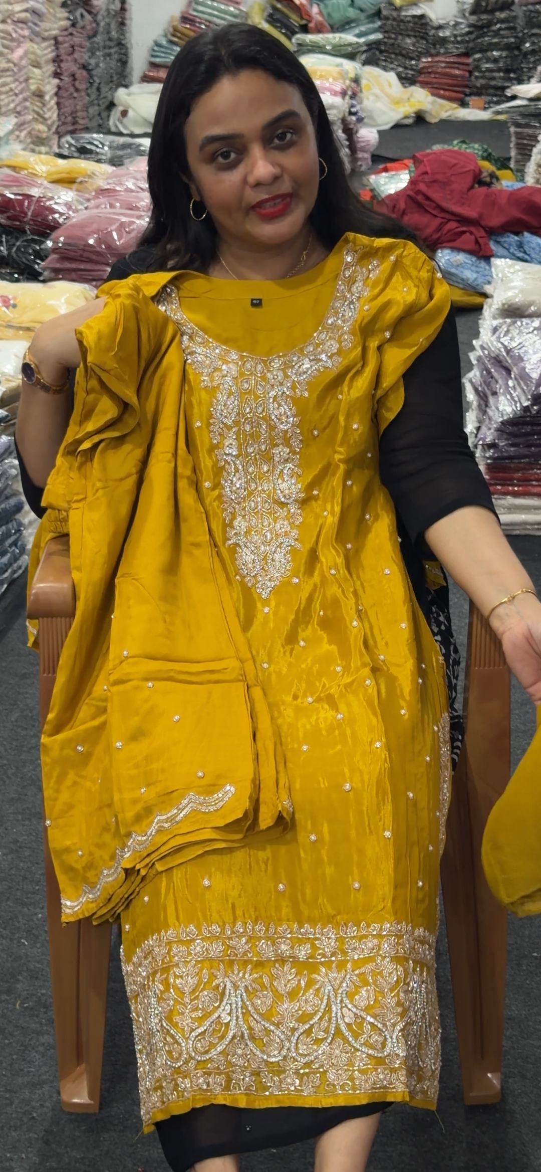 HAND WORKED TOP, BOTTOM AND DUPATTA - NUWA - 1252