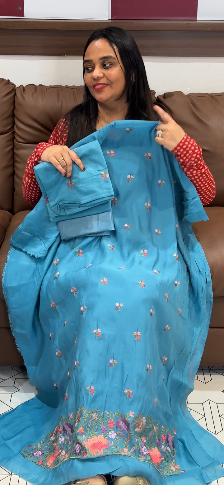 MALAI CHANDERI UNSTITCHED SALWAR SUITS - NUWA - 755