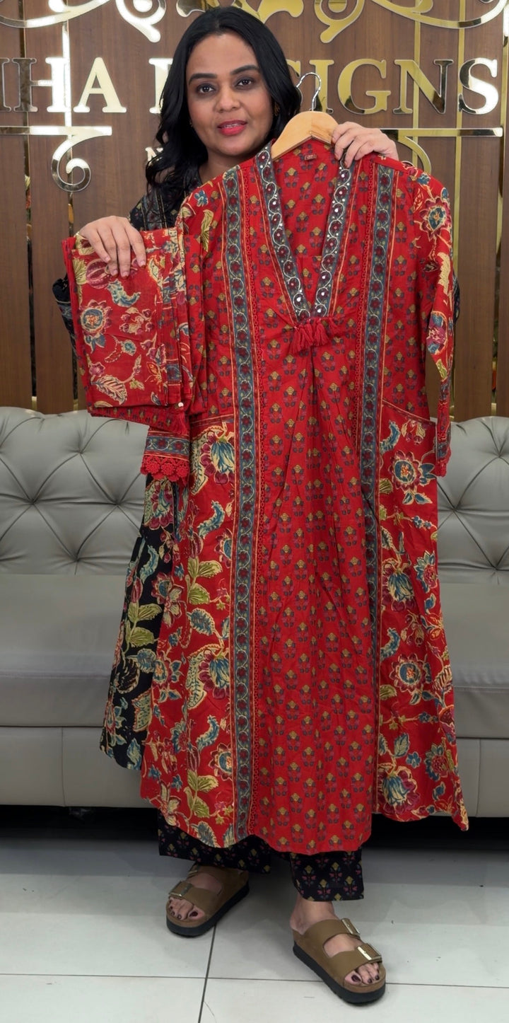 COTTON PRINTED TOP,BOTTOM AND DUPATTA - NUWA-1075