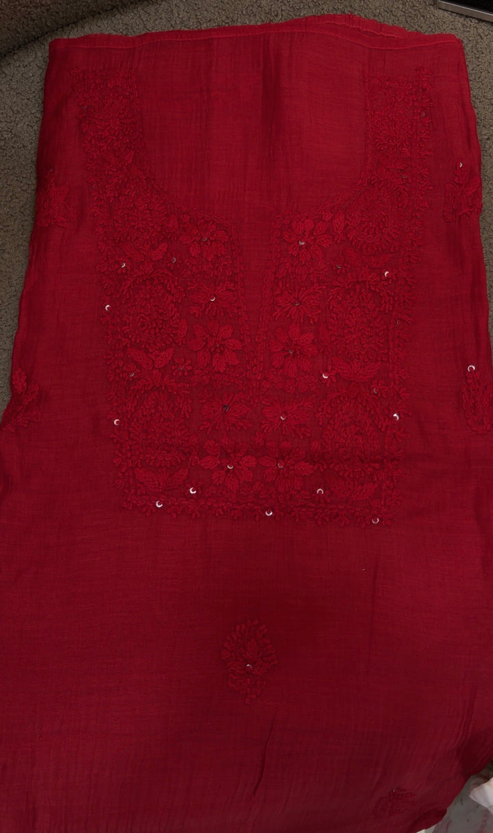 LUCKNOWI CHIKANKARI UNSTITCHED SALWAR SUITS - NUWA-1282