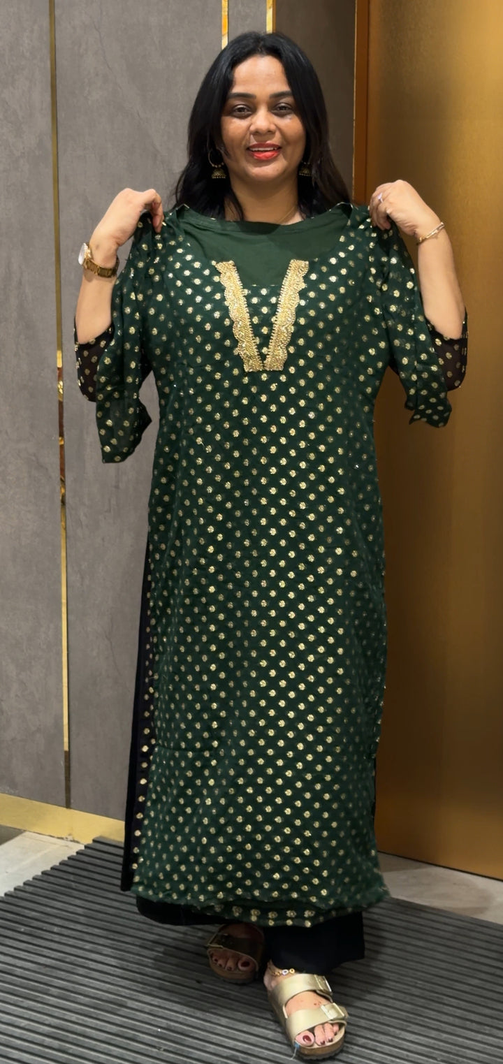 BROCADE BANARASI SLITTED TOPS - NUWA-509