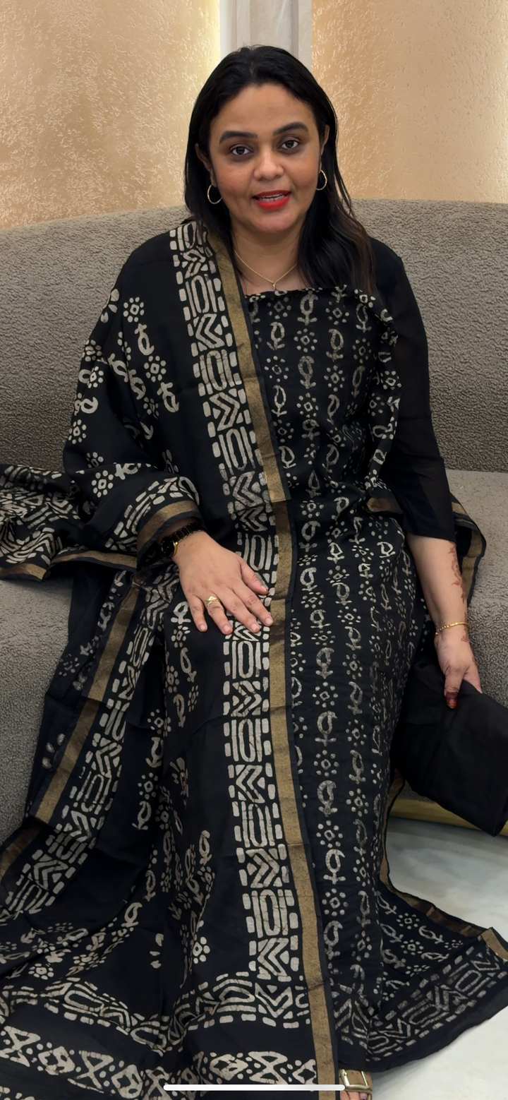 BATIK PRINTED UNSTITCHED SALWAR SUITS  - NUWA - 1231