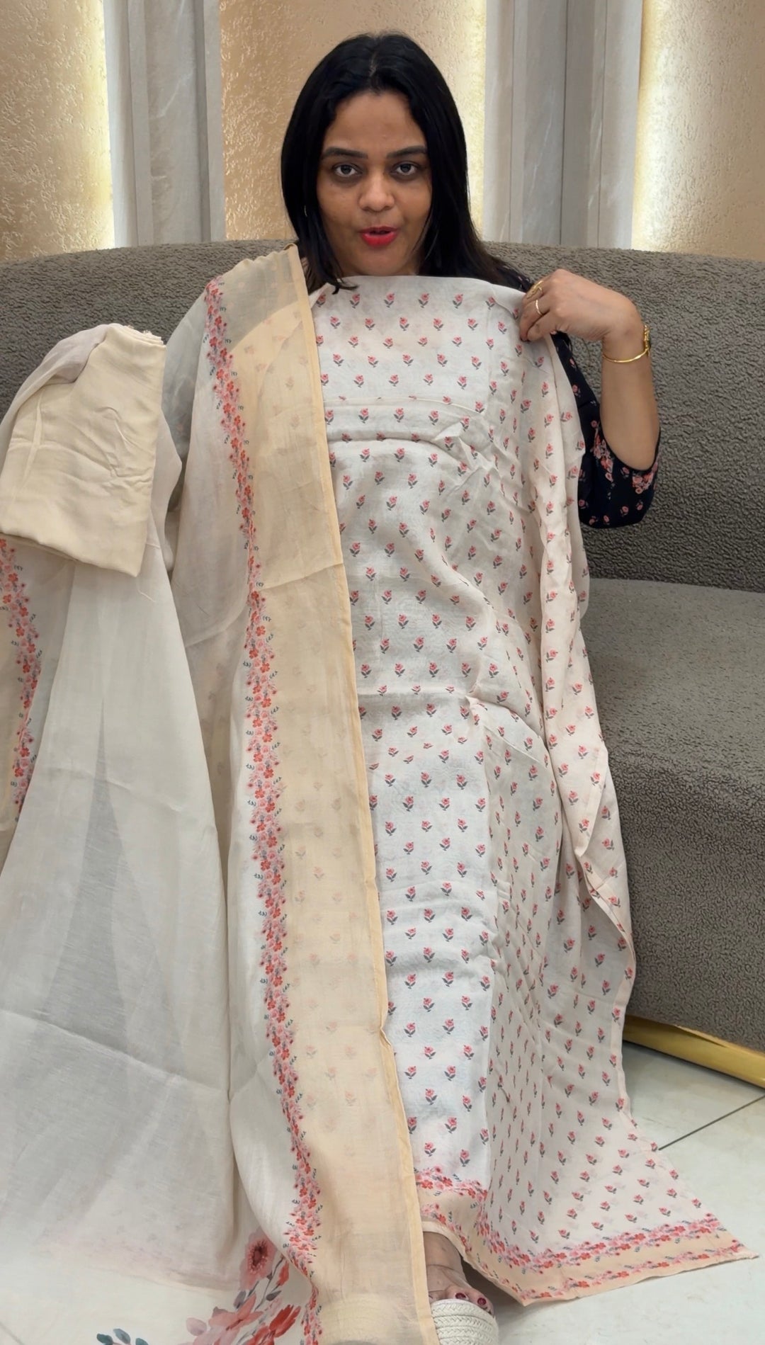 MUL CHANDERI UNSTITCHED SALWAR SUITS- NUWA-1352