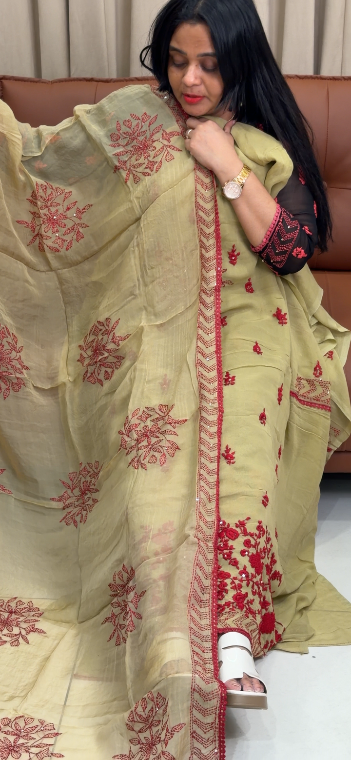 VISCOSE GEORGETTE UNSTITCHED SALWAR SUITS - NUWA - 2227