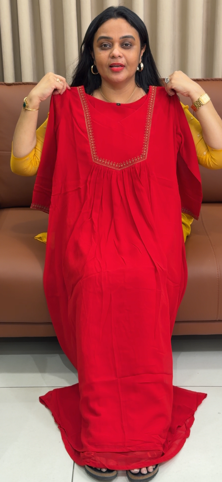 FAUX GEORGETTE LONG TOPS - NUWA - 2179