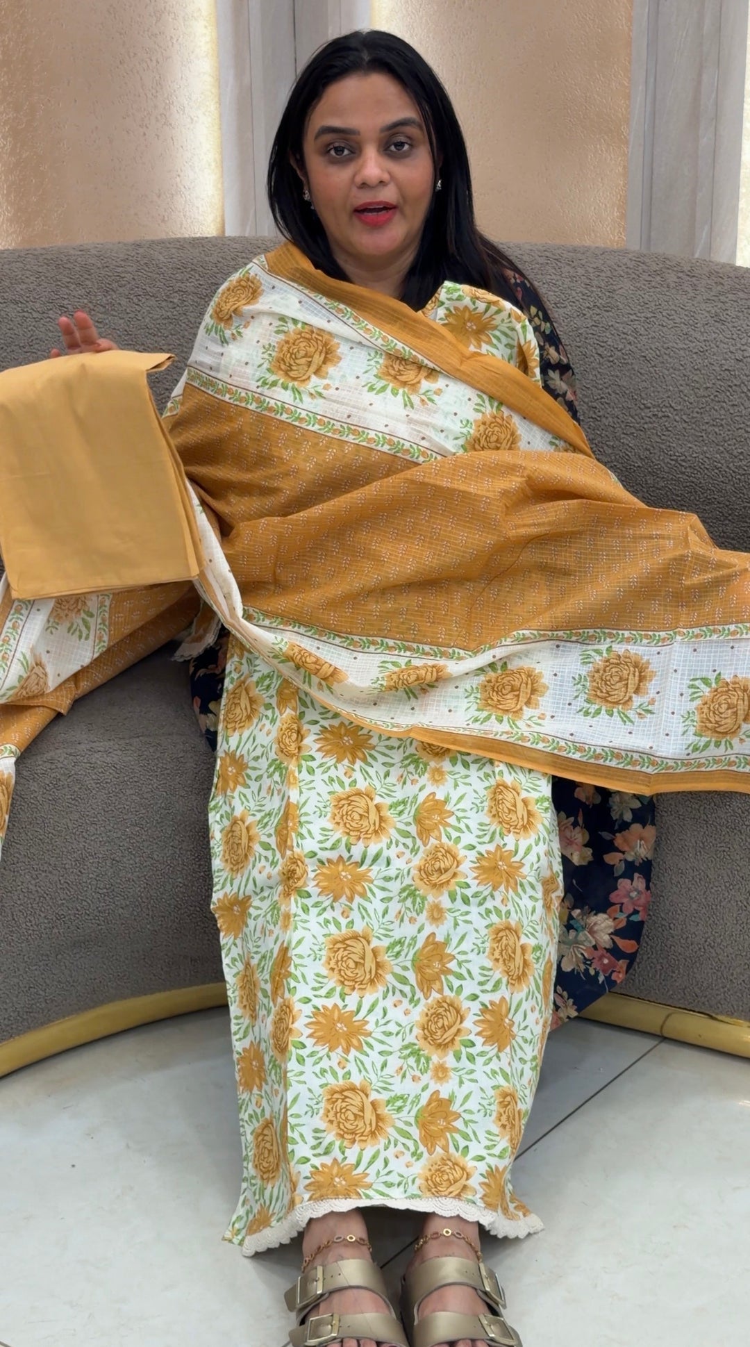 COTTON PRINTED TOP, BOTTOM AND DUPATTA - NUWA-866