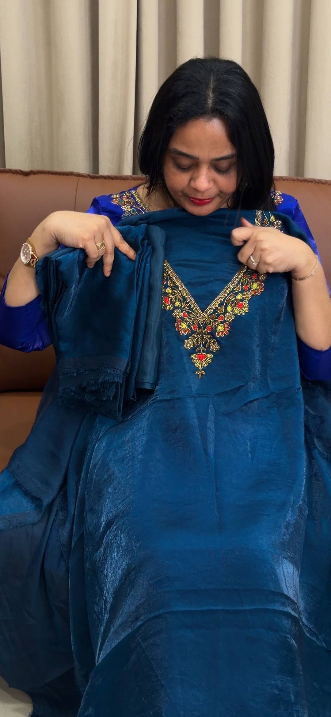IN-HOUSE VELVET ORGANZA UNSTITCHED SALWAR SUITS - NUWA - 1608