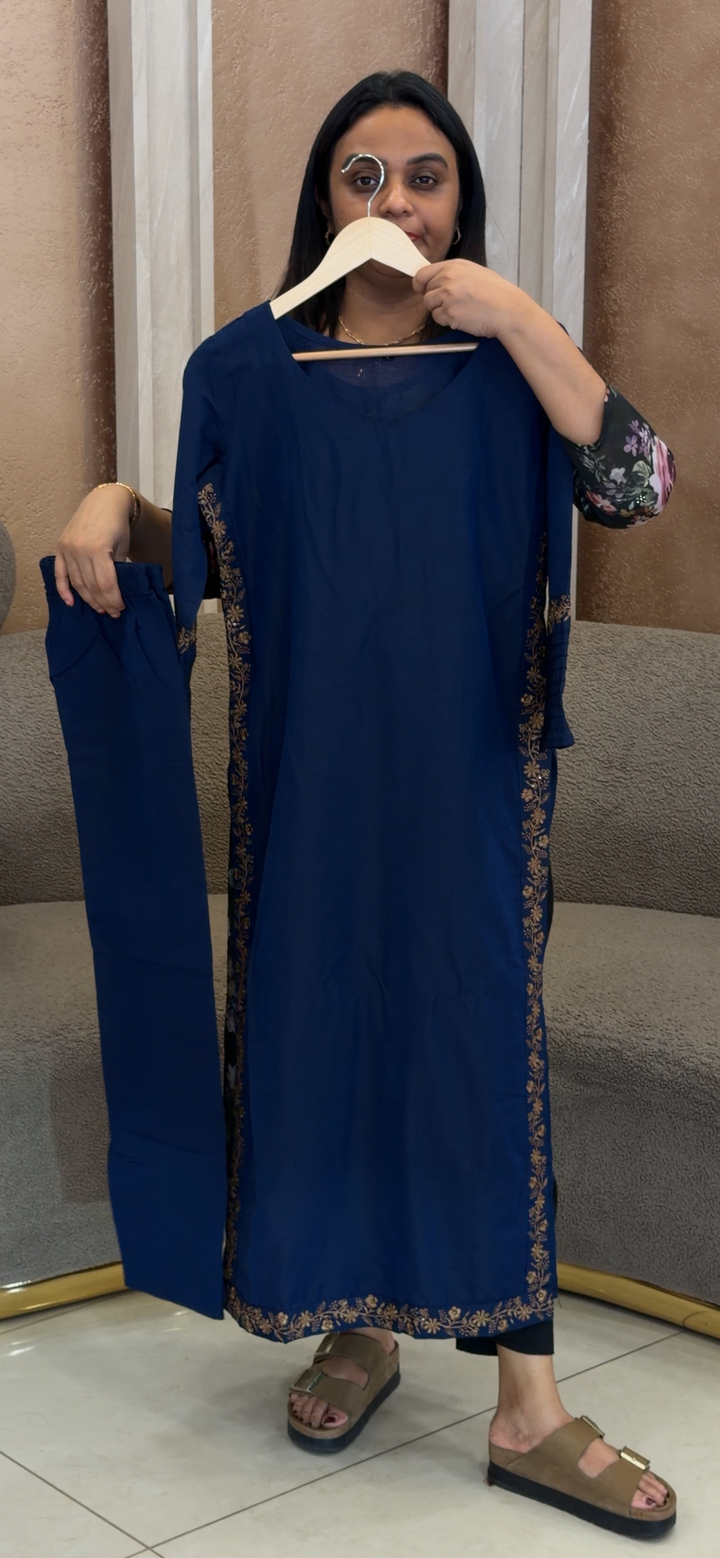 SEMI RAW SILK TOP AND BOTTOM - NUWA - 1042