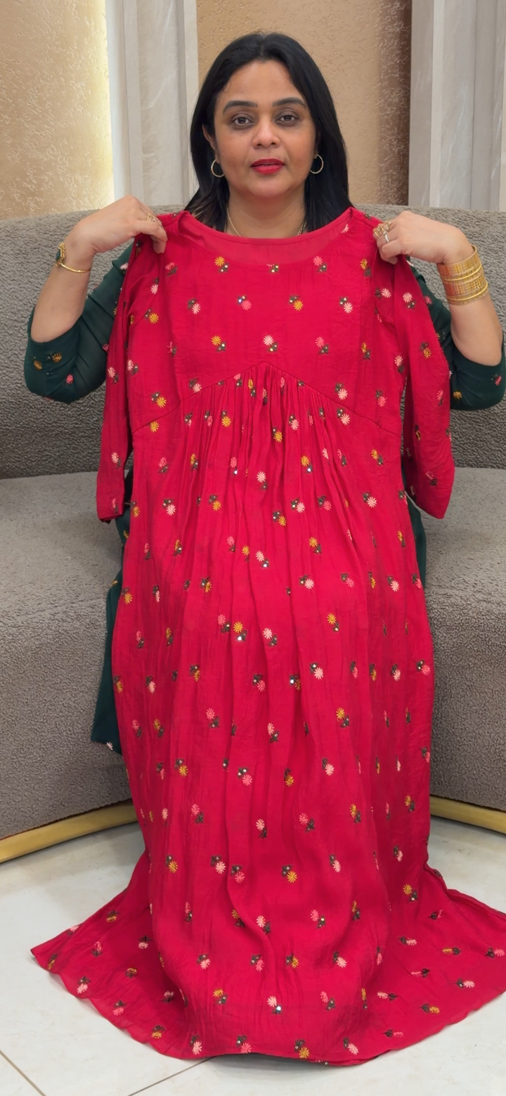 IN-HOUSE MALAI CHANDERI LONG TOPS - NUWA - 1626