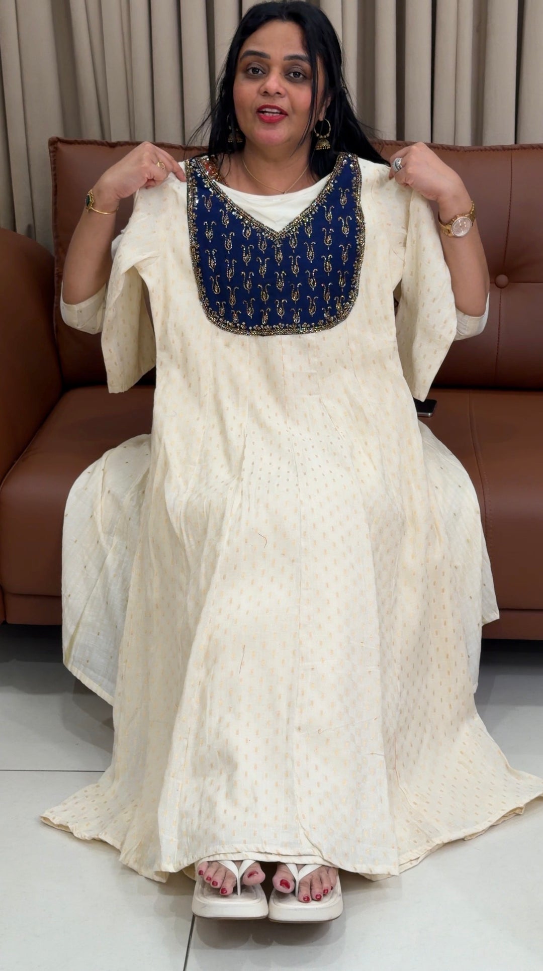MALAI CHANDERI ANARKALI TOPS - NUWA-1843