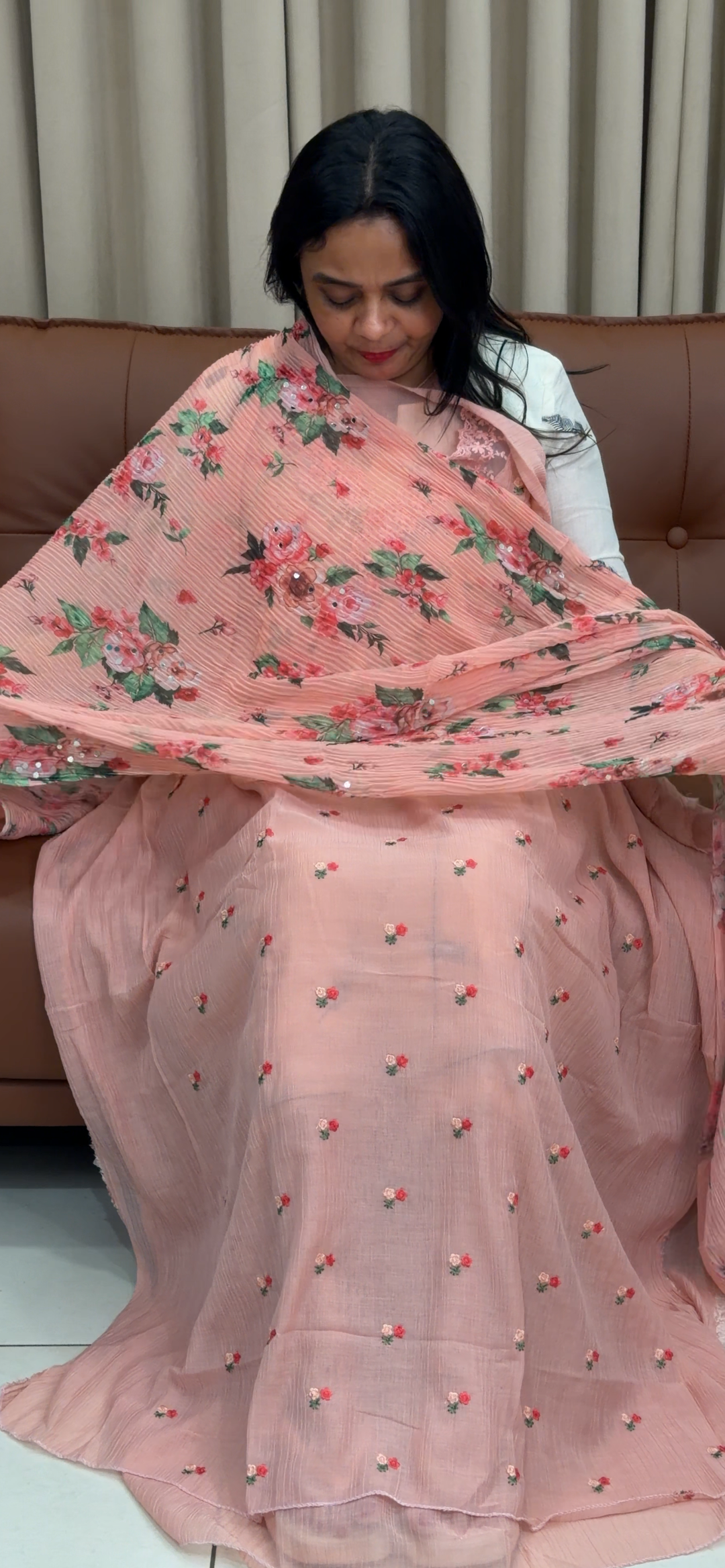 MUL CRUSHED UNSTITCHED SALWAR SUITS - NUWA - 1716