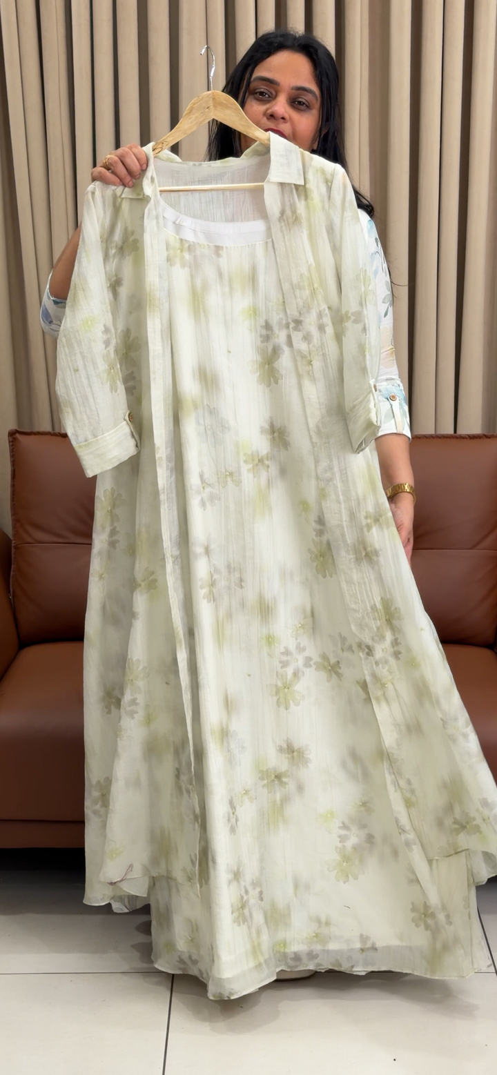 IN-HOUSE PRINTED LINEN TOP AND JACKET - NUWA - 1847