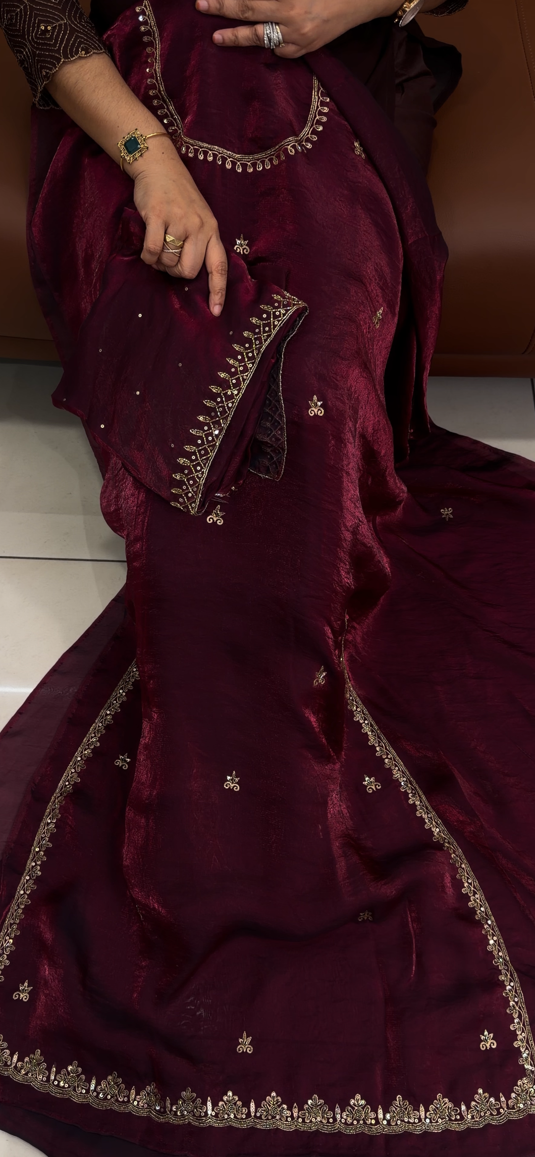 HANDWORKED UNSTITCHED SALWAR SUITS -NUWA-1946