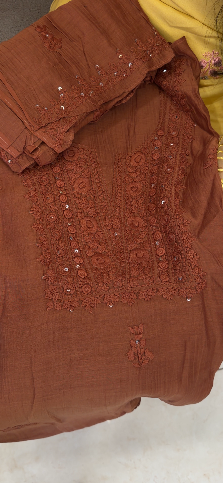 CHIKANKARI UNSTITCHED SALWAR SUITS - NUWA - 2338