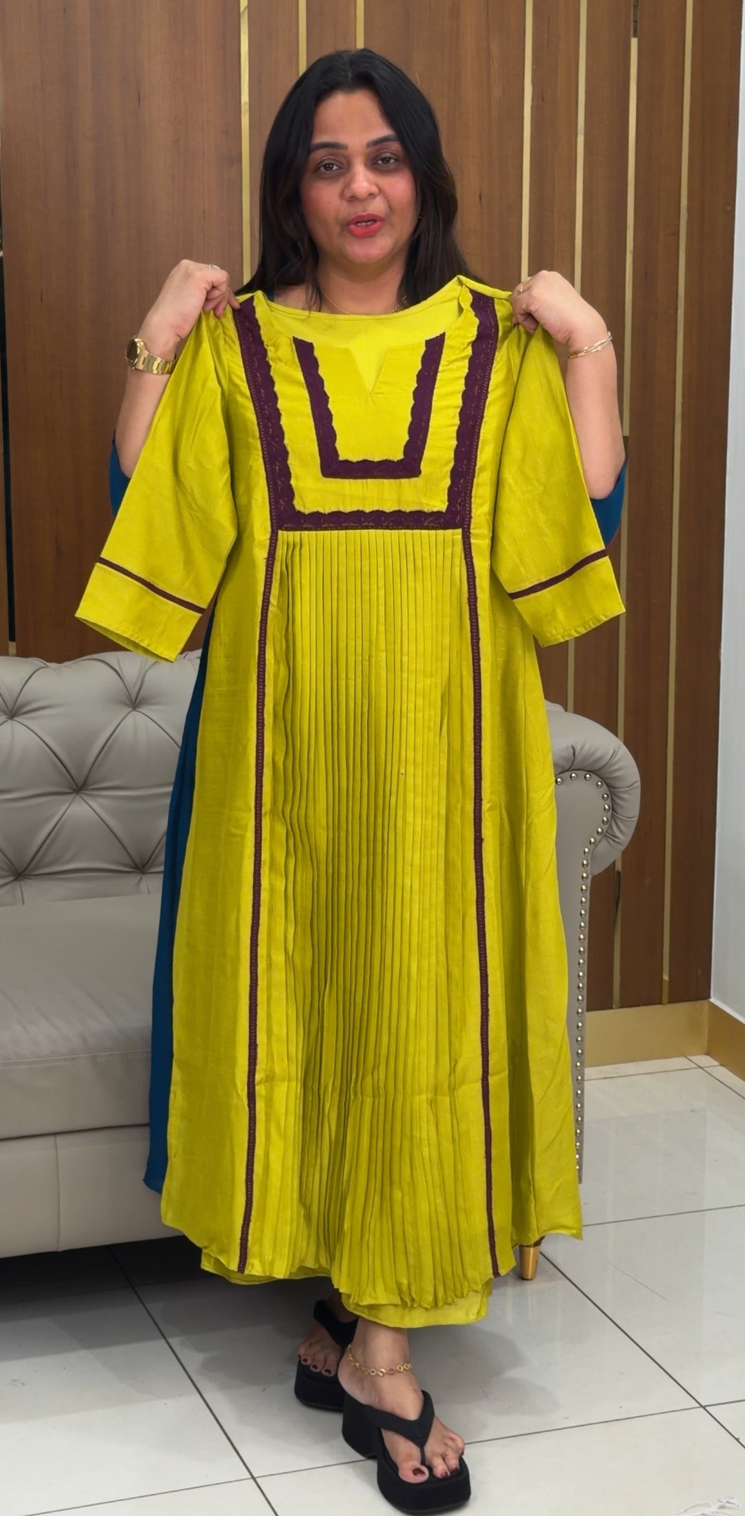 SEMI RAW SILK ALINE TOPS - NUWA-162