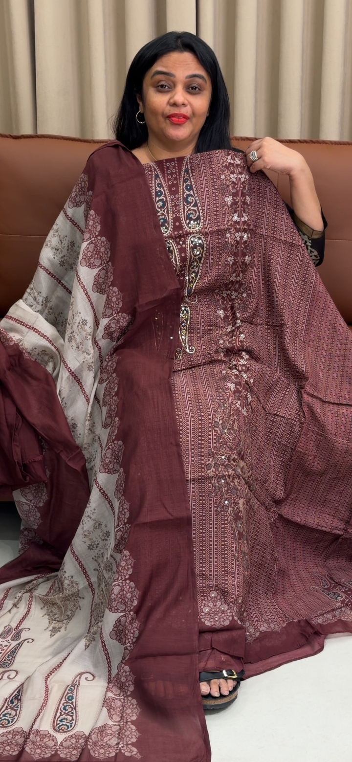 PRINTED MUL UNSTITCHED SALWAR SUITS - IHA 2148