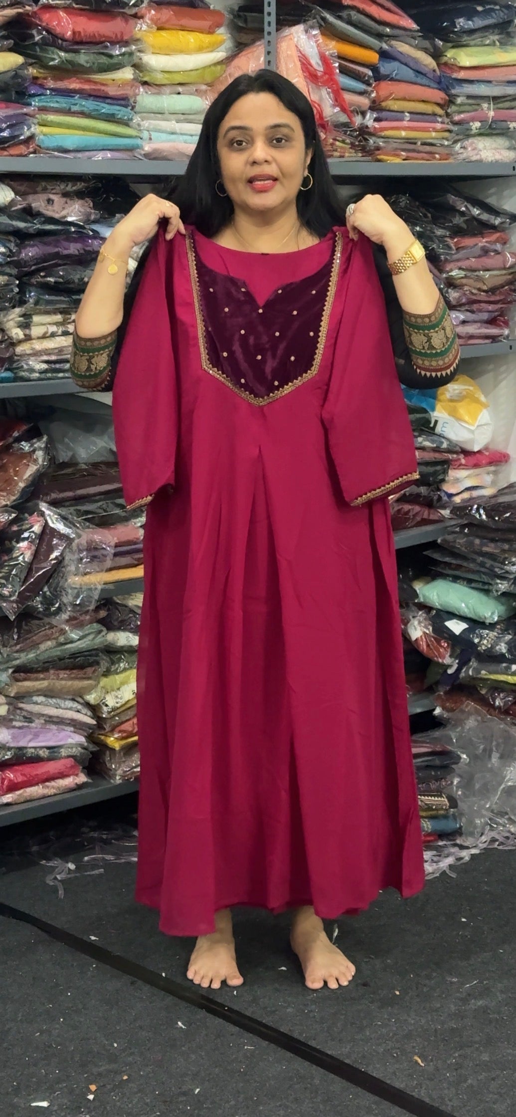 GEORGETTE LONG ALINE TOPS - NUWA - 2358