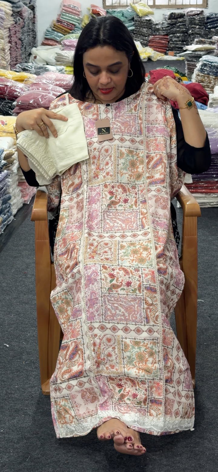 PRINTED LINEN TOP, BOTTOM AND DUPATTA - NUWA - 1242