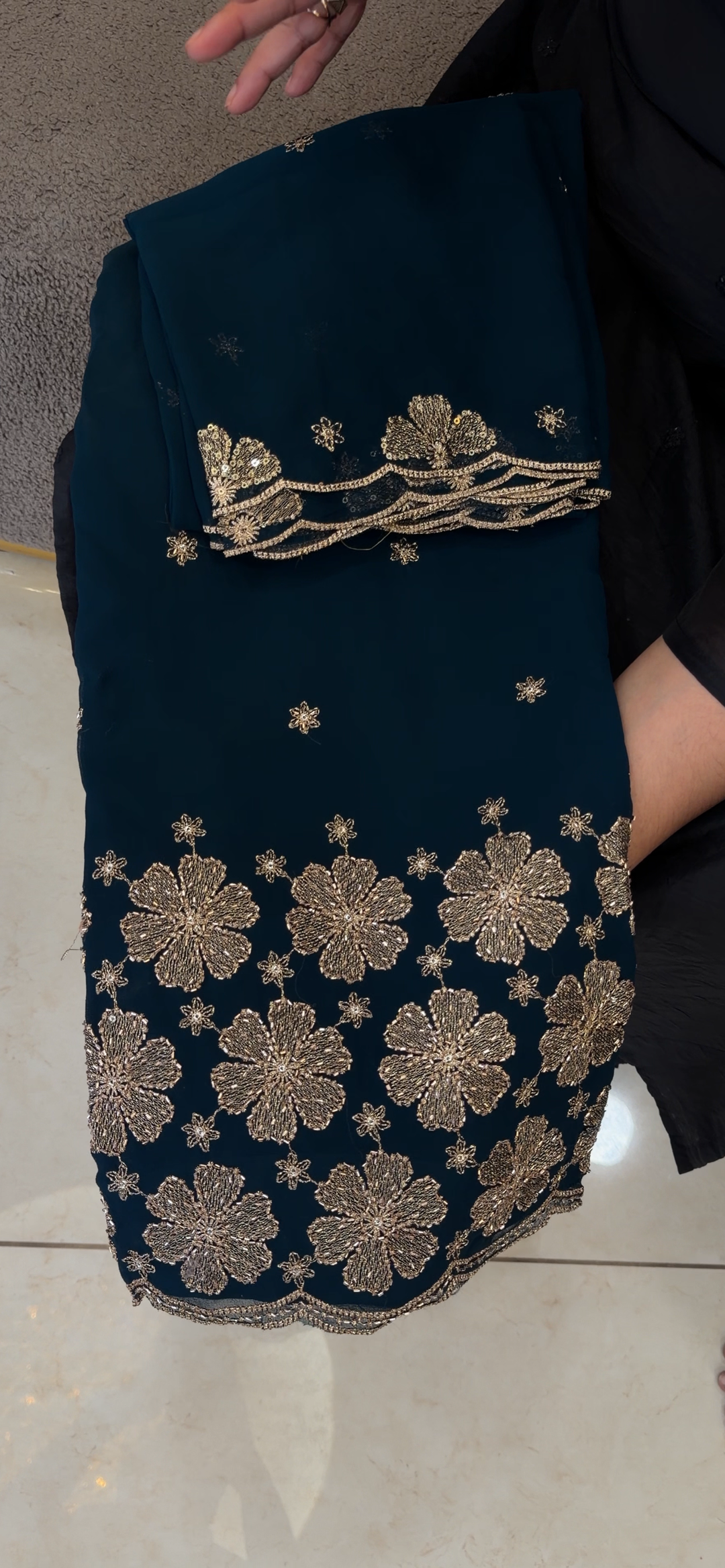 HAND WORKED UNSTITCHED SALWAR SUITS - NUWA - 2133