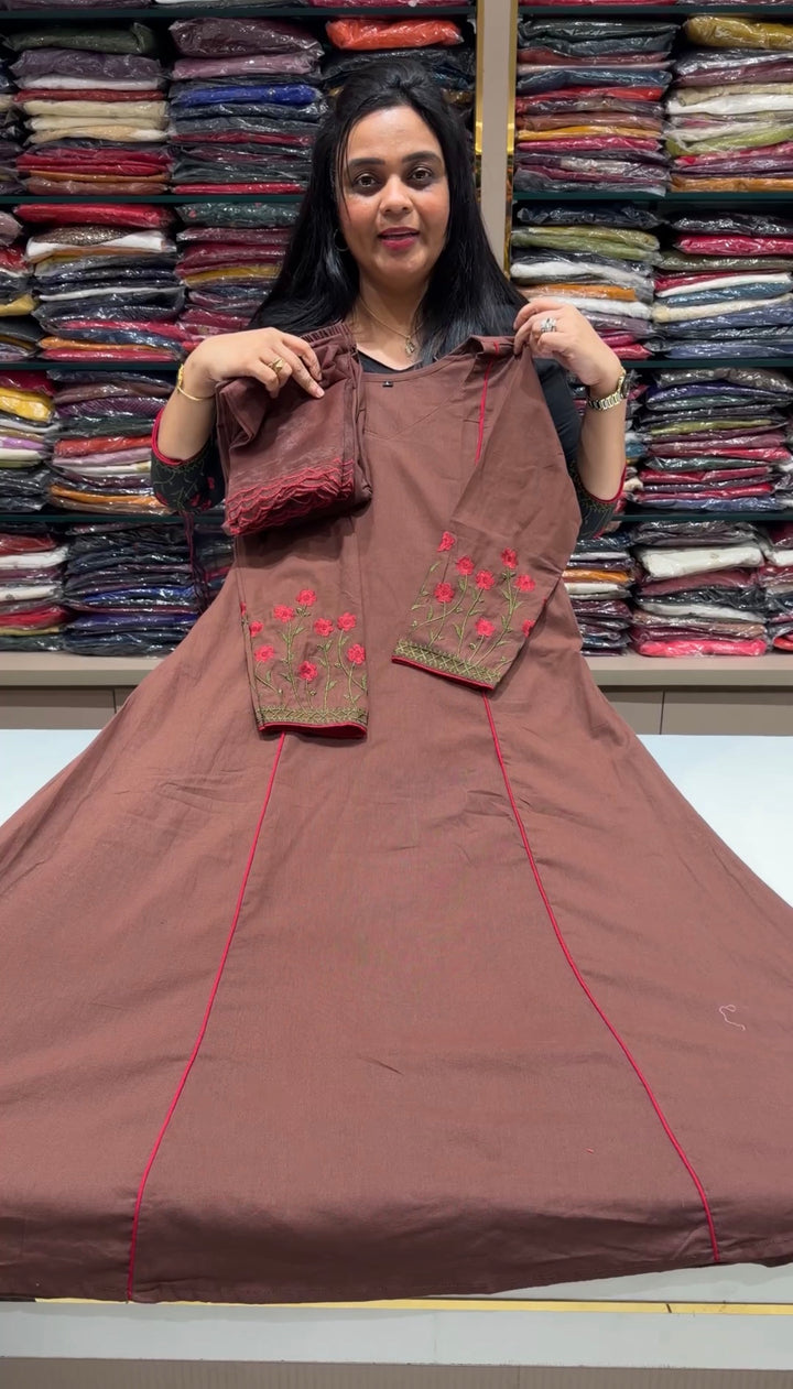 COTTON LINEN TOP,BOTTOM AND DUPATTA - NUWA-1996