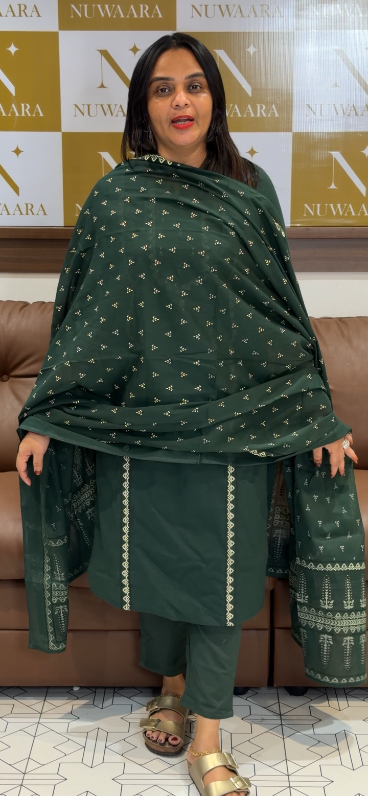 COTTON TOP, BOTTOM AND DUPATTA - NUWA - 689