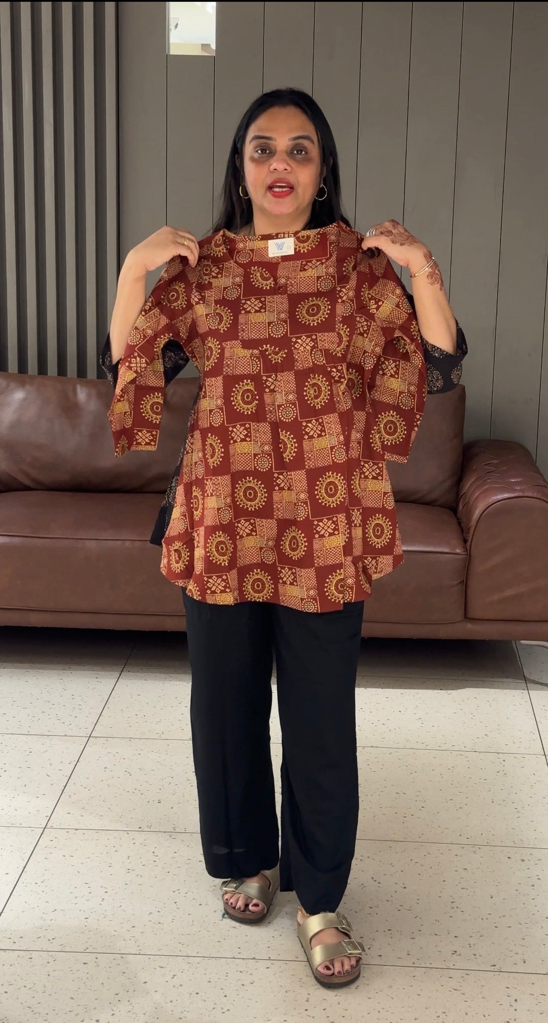 COTTON PRINTED SHORT TOPS - NUWA-649