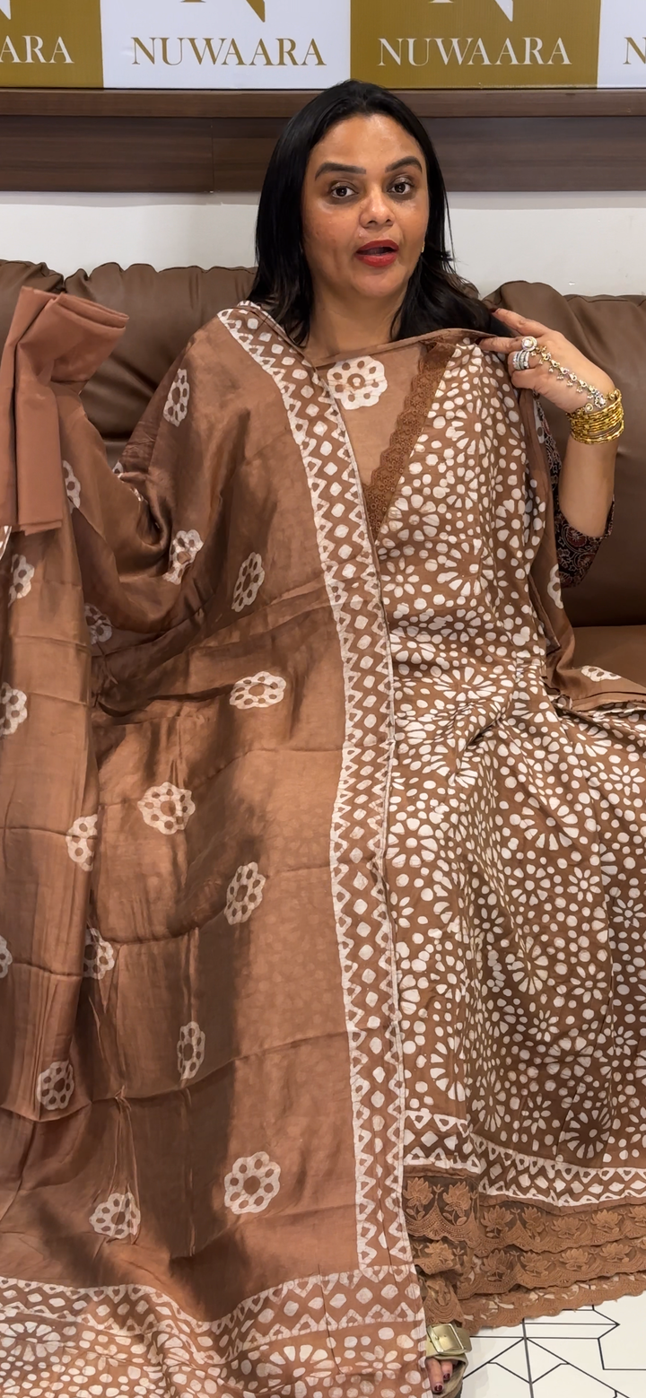 MALAI CHANDERI UNSTITCHED SALWAR SUITS - NUWA - 740