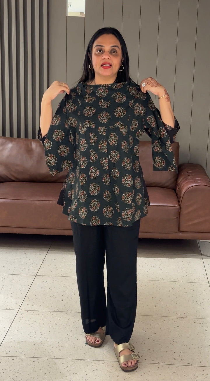 COTTON PRINTED SHORT TOPS - NUWA-649