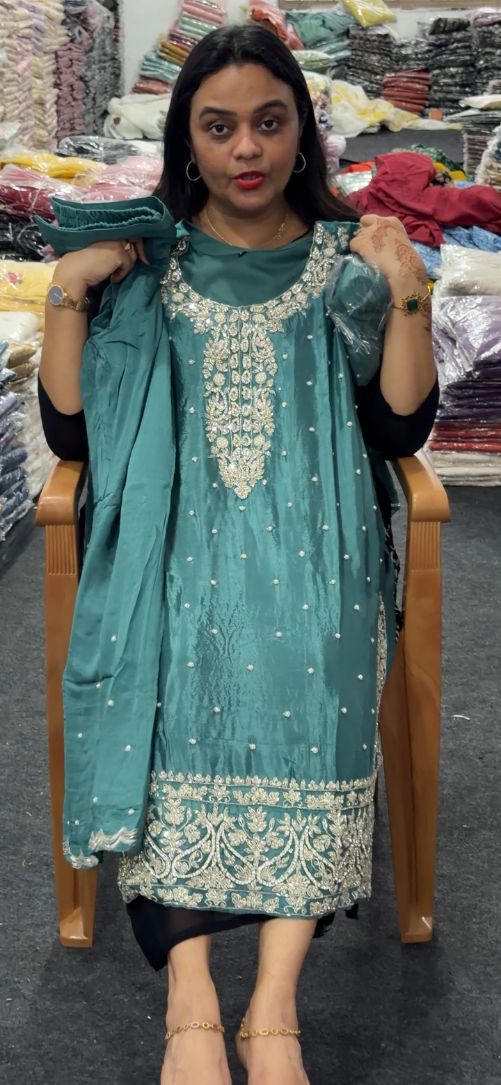 HAND WORKED TOP, BOTTOM AND DUPATTA - NUWA - 1252