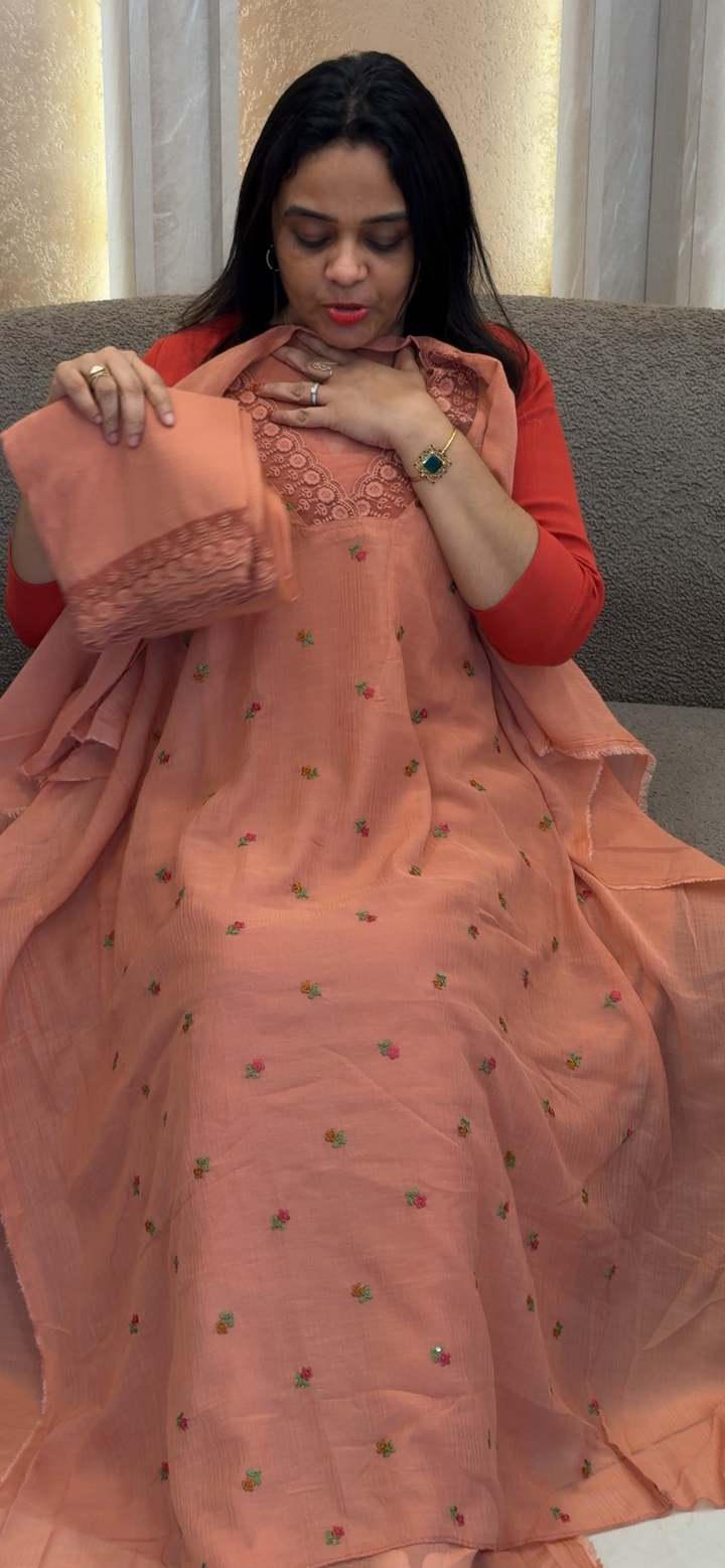 MUL CRUSH UNSTITCHED SALWAR SUITS - NUWA - 1350