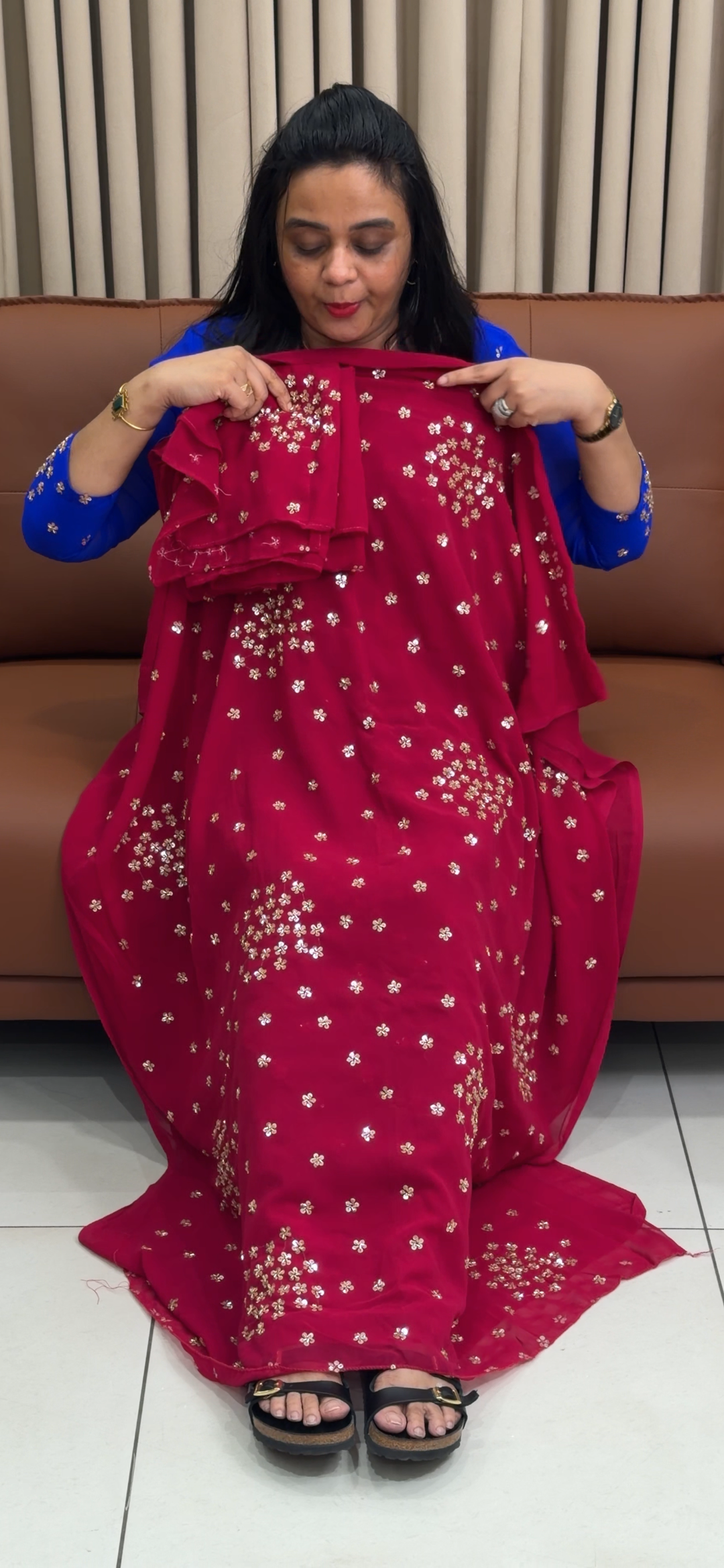 HAND WORKED UNSTITCHED SALWAR SUITS - NUWA - 1974