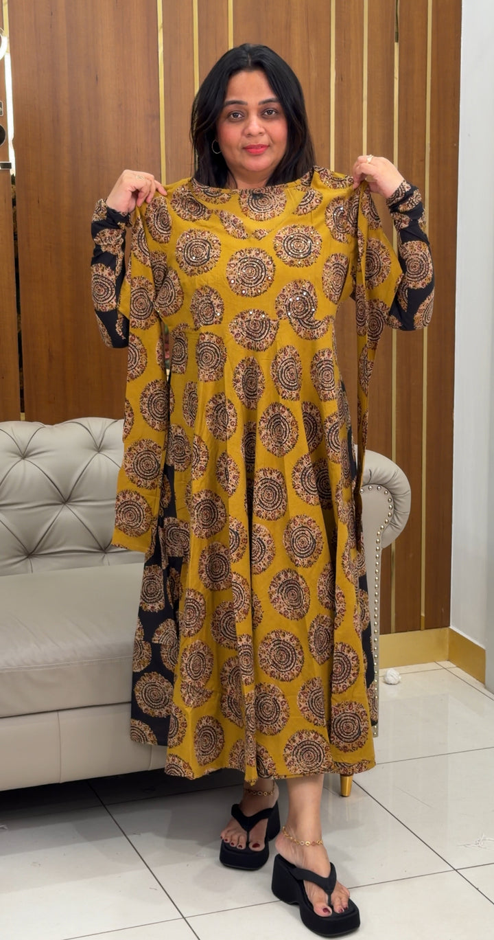 AJARKH PRINTED ANARKALI TOPS - NUWA-873