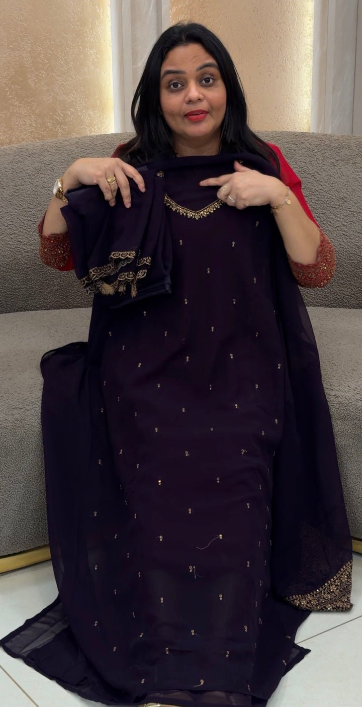 FAUX GEORGETTE UNSTITCHED SALWAR SUITS - NUWA-1167