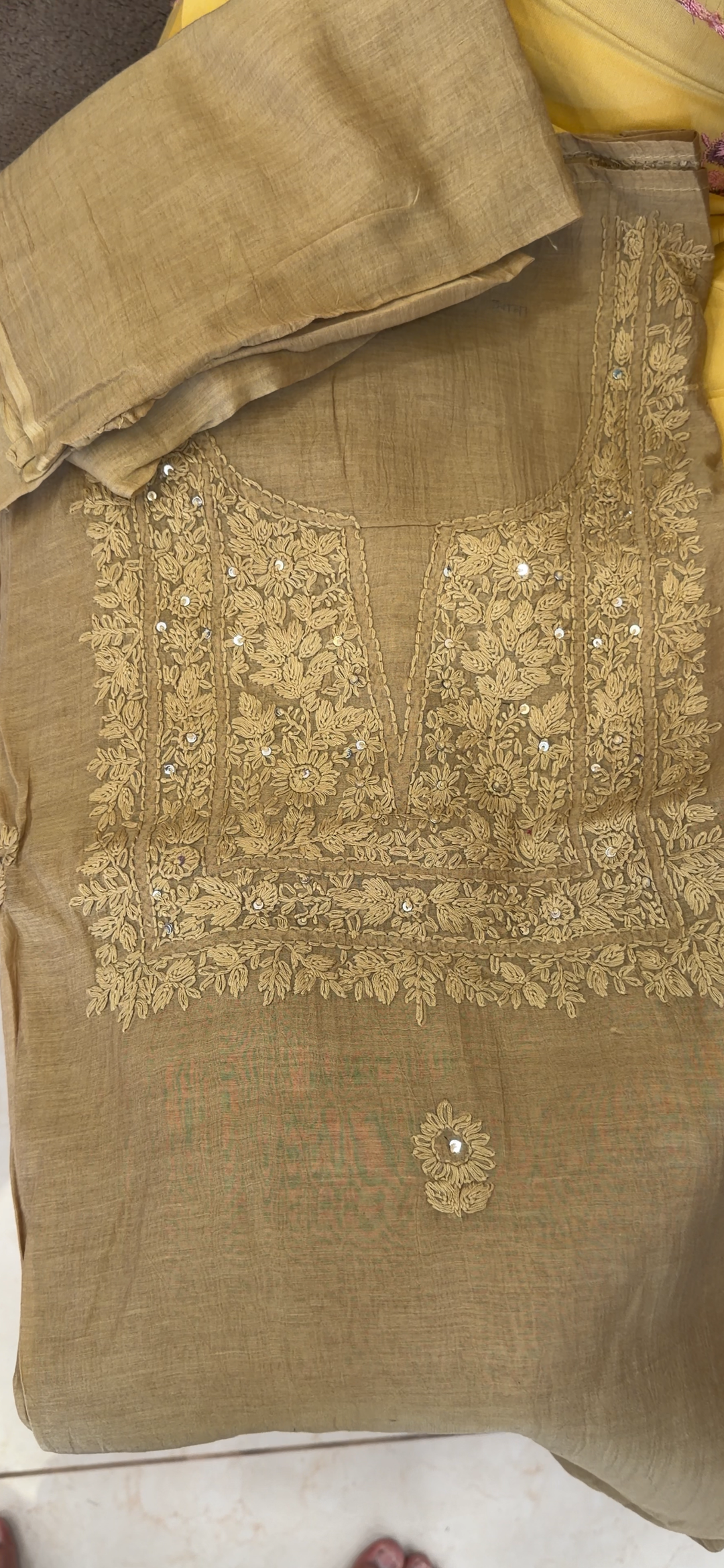 CHIKANKARI UNSTITCHED SALWAR SUITS - NUWA - 2338