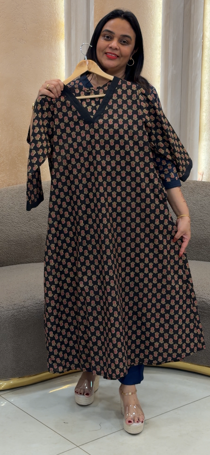 COTTON PRINTED ALINE TOPS - NUWA - 1254