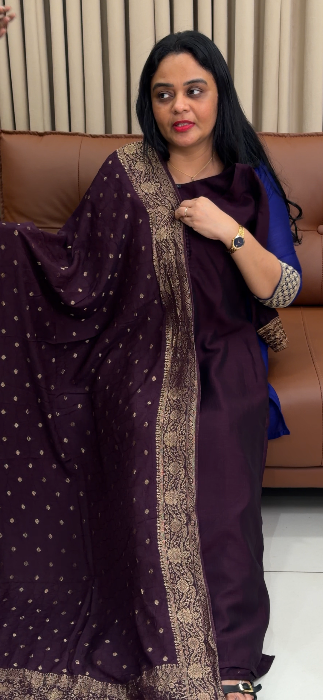 SEMI RAW SILK TOP, BOTTOM AND DUPATTA - NUWA - 1794