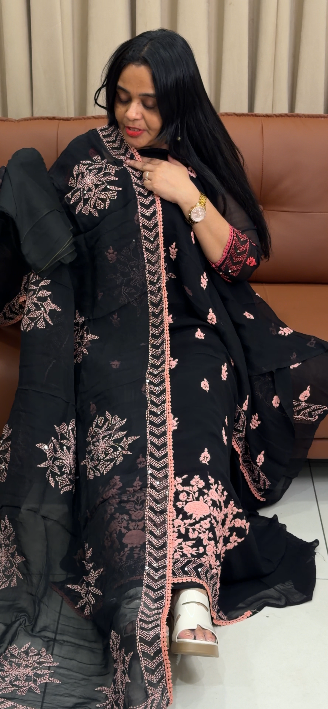 VISCOSE GEORGETTE UNSTITCHED SALWAR SUITS - NUWA - 2227
