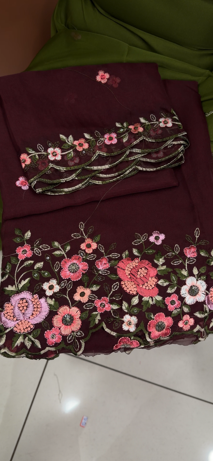 SOFT ORGANZA UNSTITCHED SALWAR SUITS - NUWA - 1533