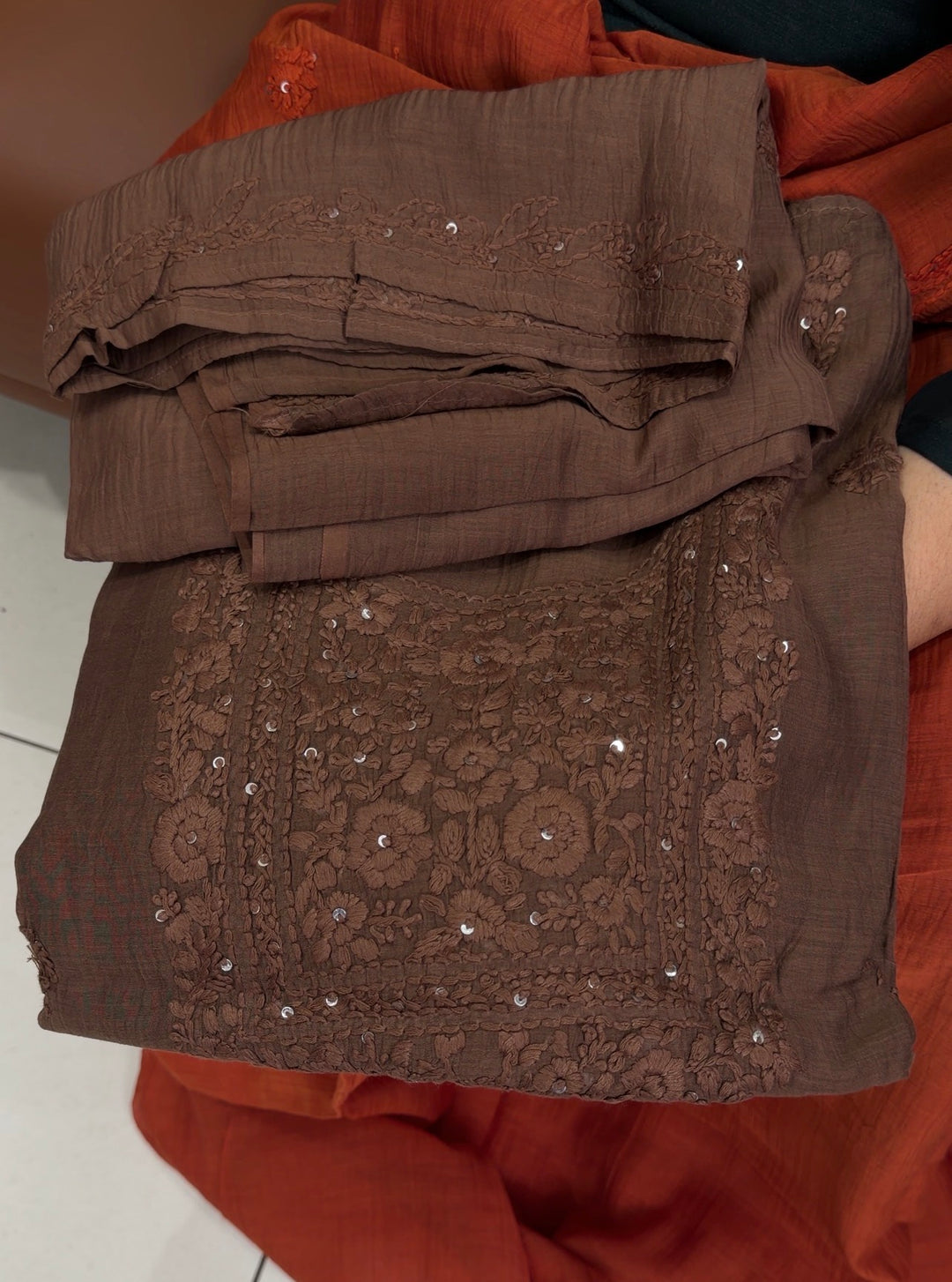 LUCKNOWI CHIKANKARI UNSTITCHED SALWAR SUITS - NUWA-1587