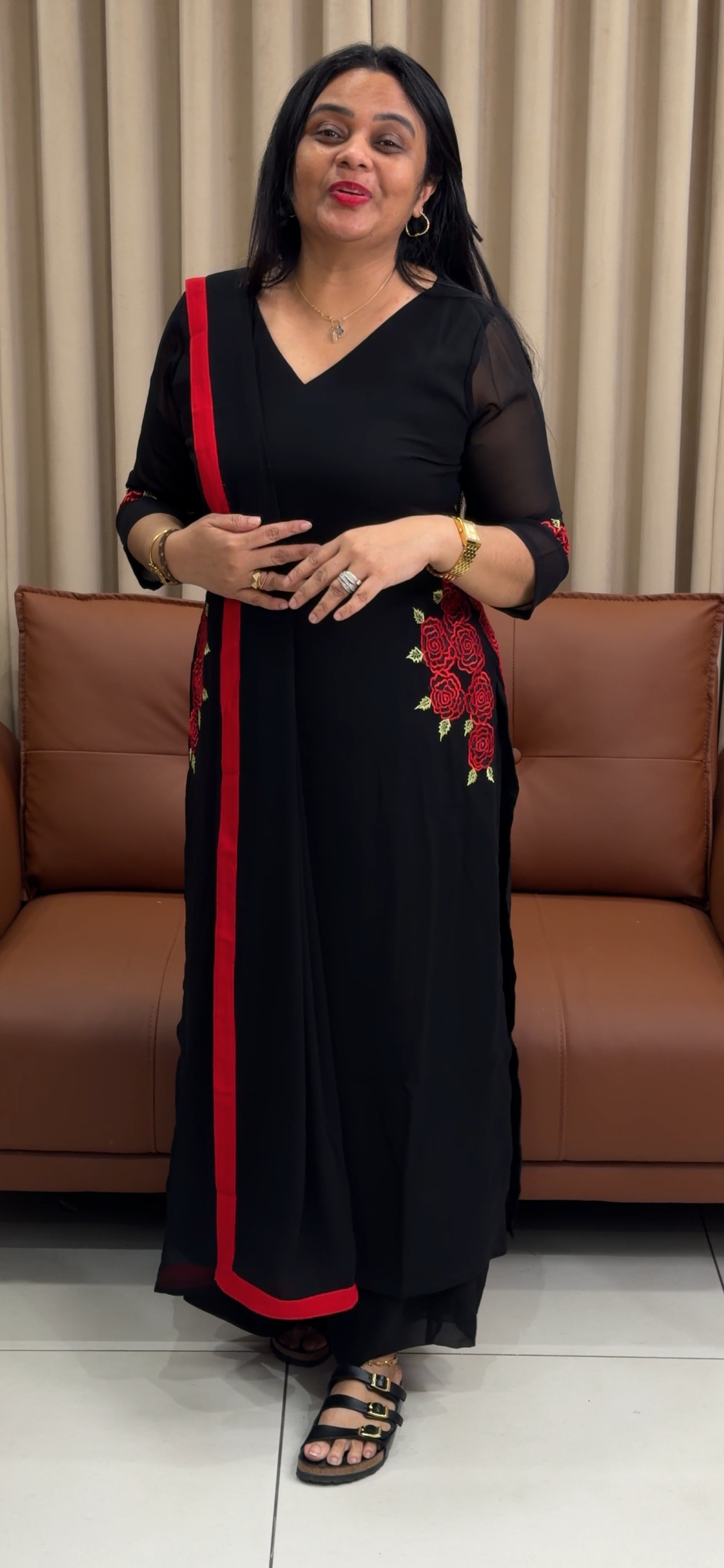 IN-HOUSE FAUX GEORGETTE TOP AND DUPATTA  - NUWA - 2155