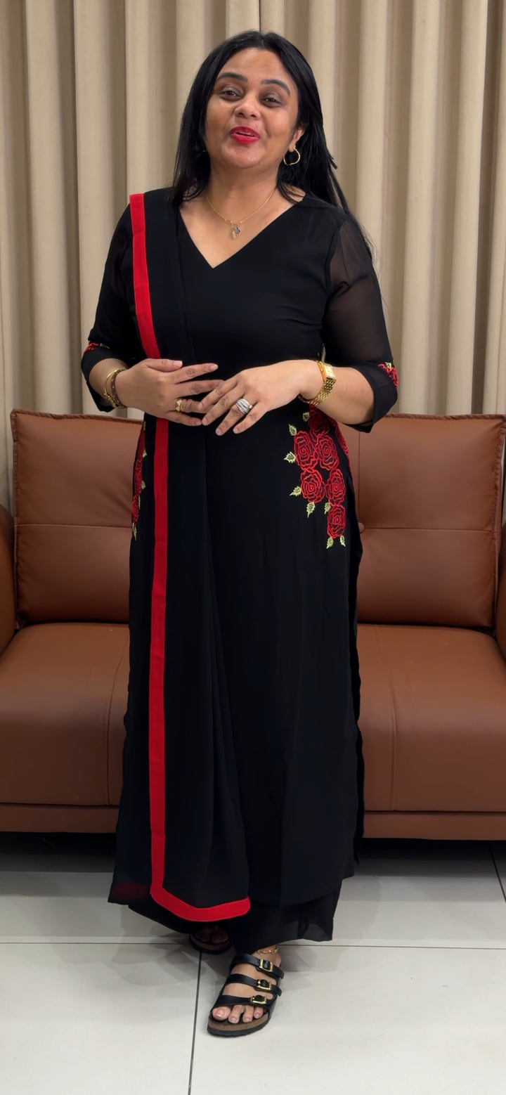 IN-HOUSE FAUX GEORGETTE TOP AND DUPATTA  - NUWA - 2155