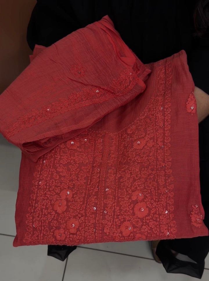 LUCKNOWI CHIKANKARI UNSTITCHED SALWAR SUITS - NUWA-1343