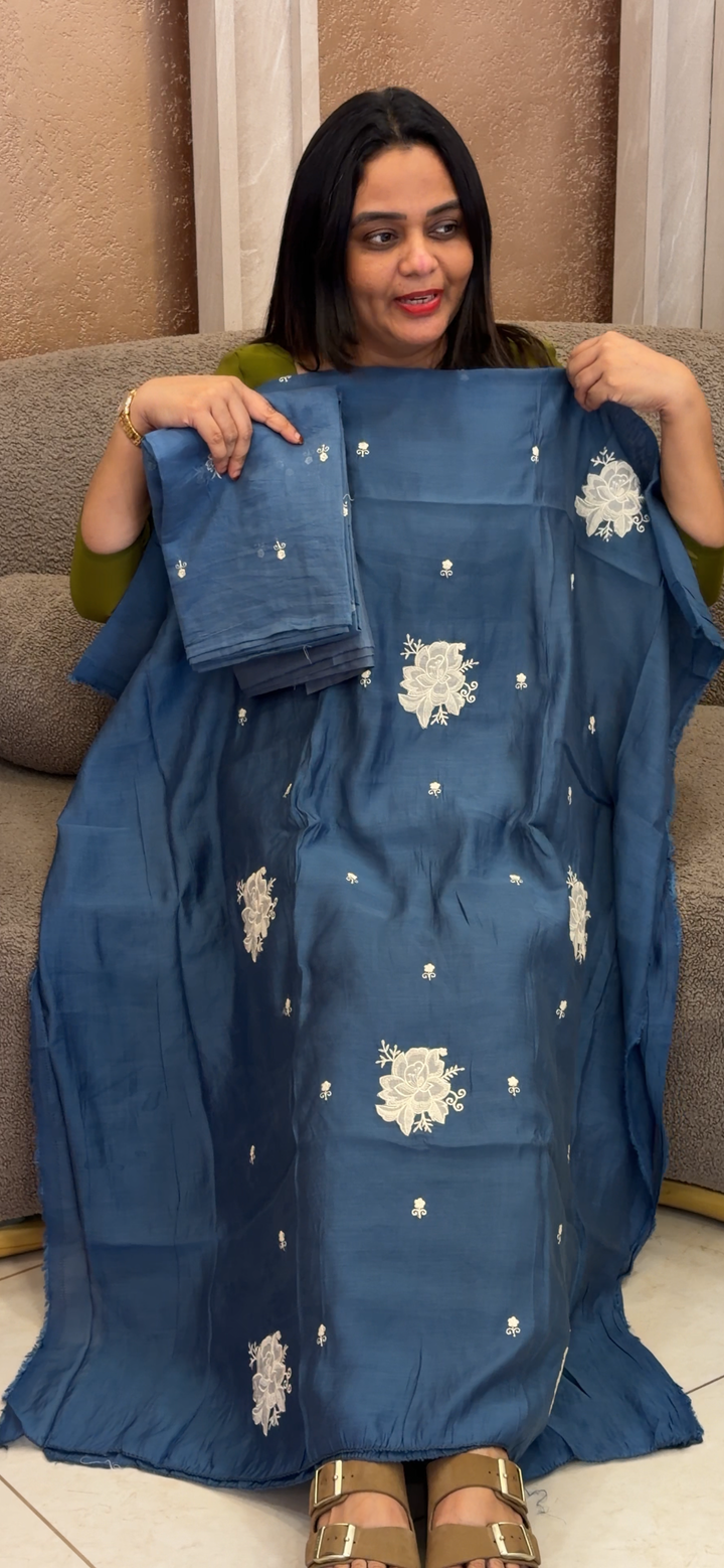 MUL CHANDERI UNSTITCHED SALWAR SUITS - NUWA - 1043