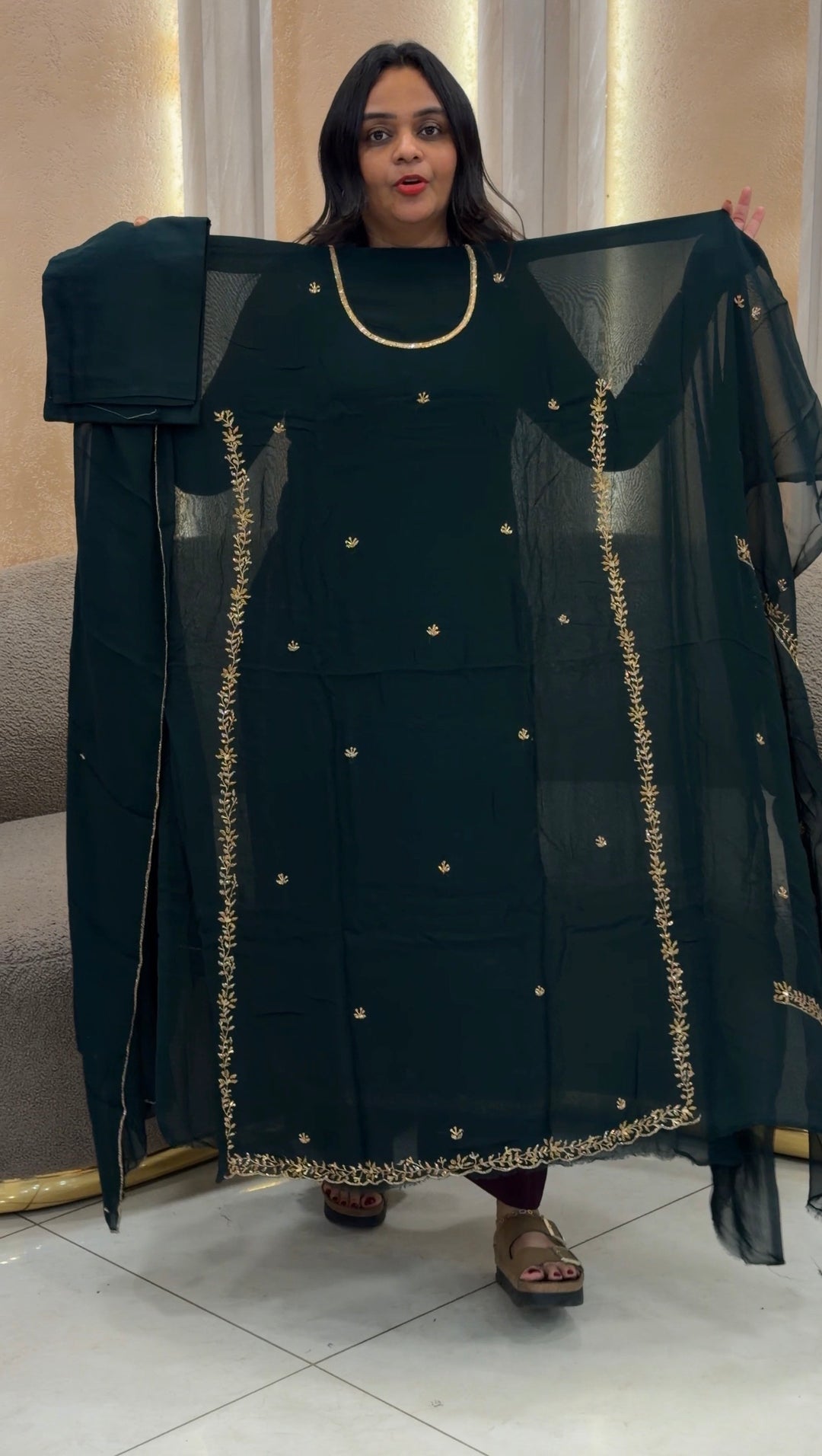 HANDWORKED GEORGETTE UNSTITCHED SALWAR SUITS - NUWA-1192
