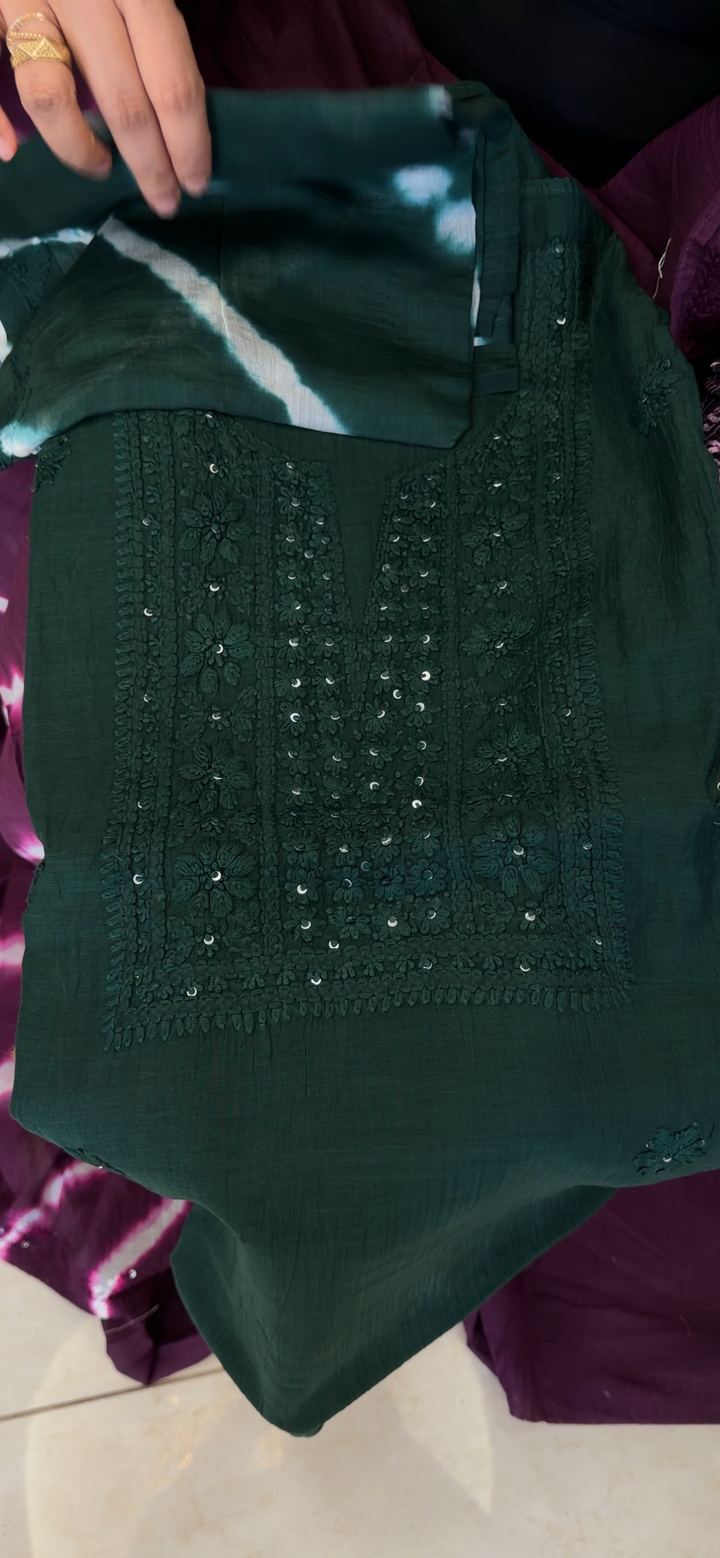 CHIKANKARI UNSTITCHED SALWAR SUITS - NUWA-2060