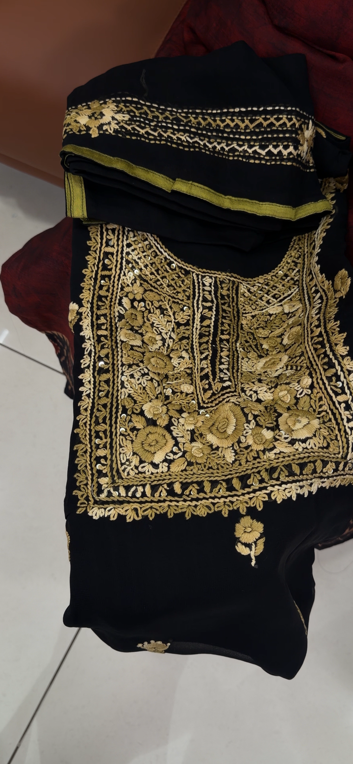 HAND WORKED UNSTITCHED SALWAR SUITS - NUWA - 1503