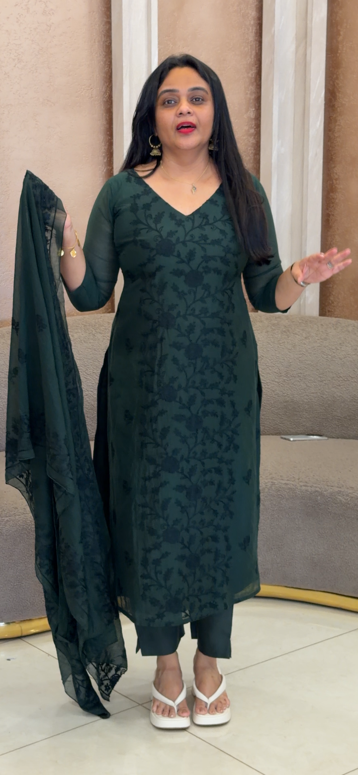MUL CHANDERI UNSTITCHED SALWAR SUITS - NUWA - 2340